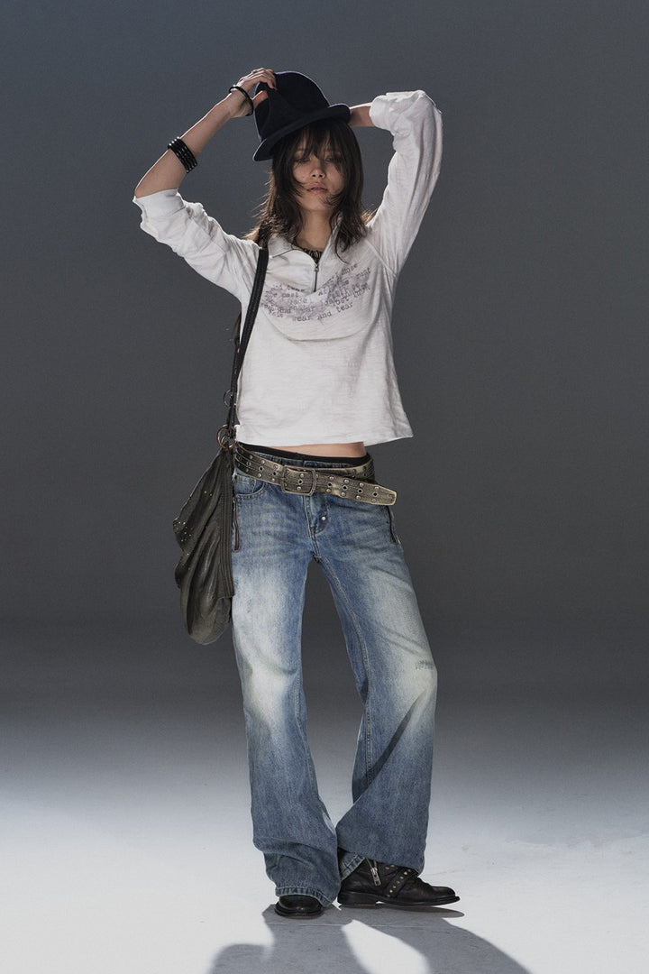 Faded Signal Half-Zip Top