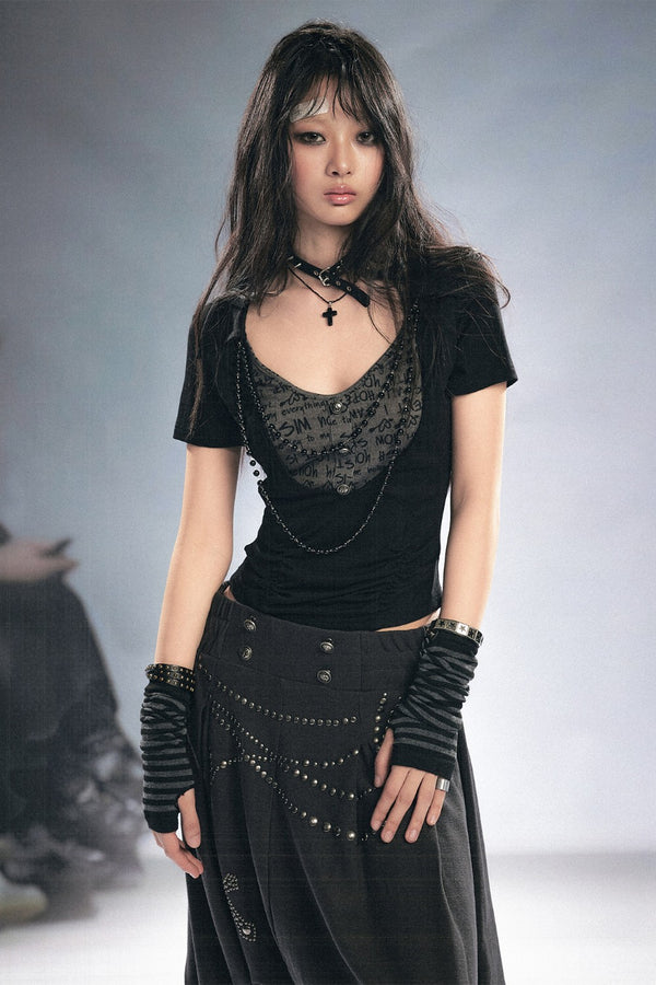 Nia Chain Layered Shirt