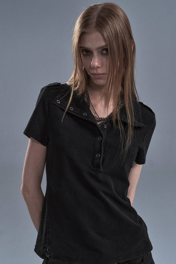 Structured Snap Front Top