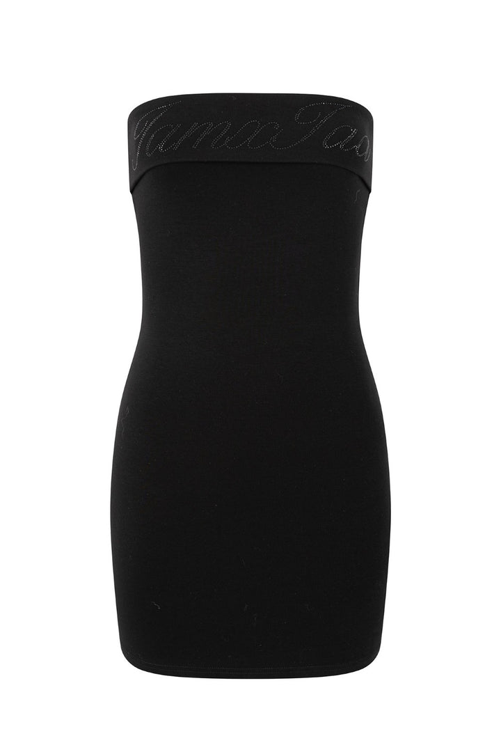 Rhinestone Bandeau Mini Dress