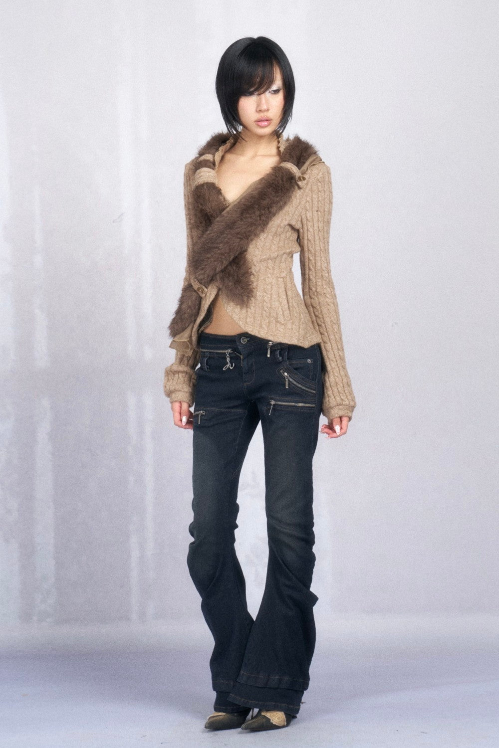Esme Cross Fur Cardigan
