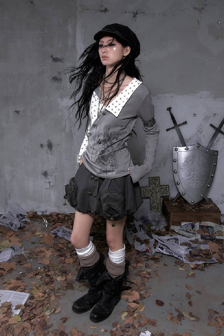 Starstripe Wrap Knit Top