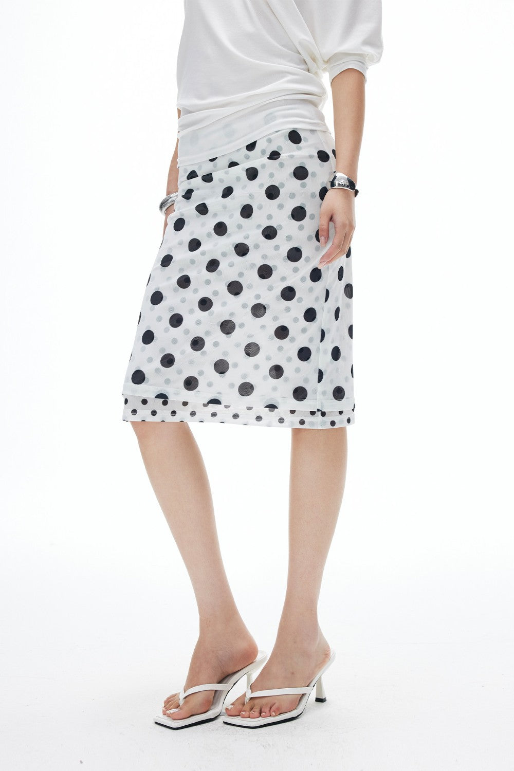 Gianna Polka Mesh Skirt