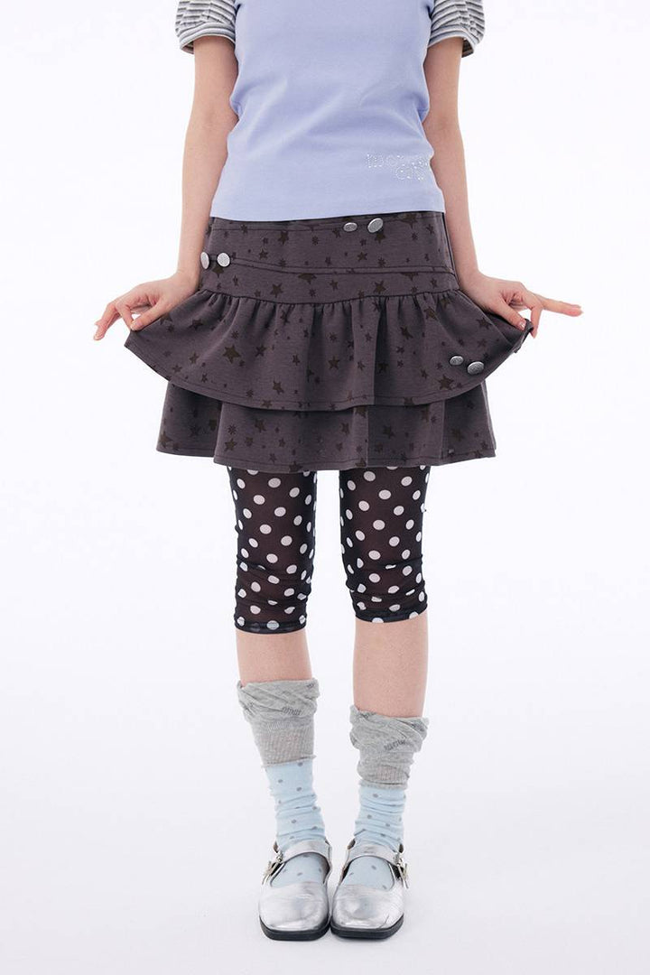 Tiered Star Print Skirt