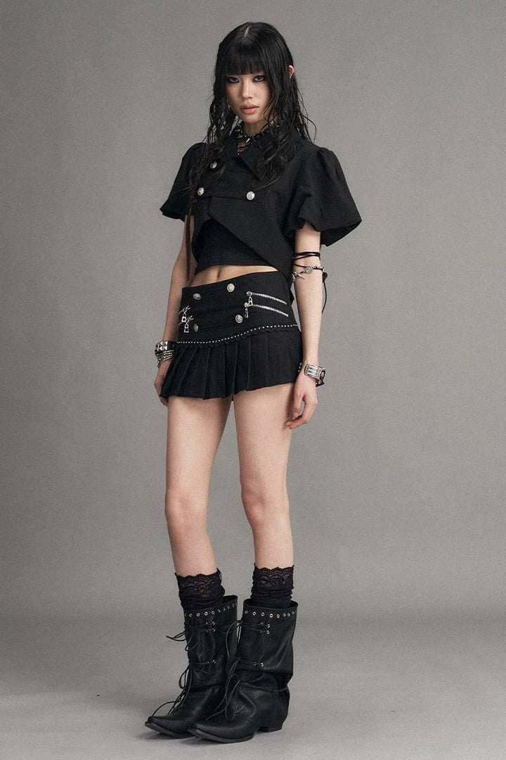 Cropped Button Detail Jacket