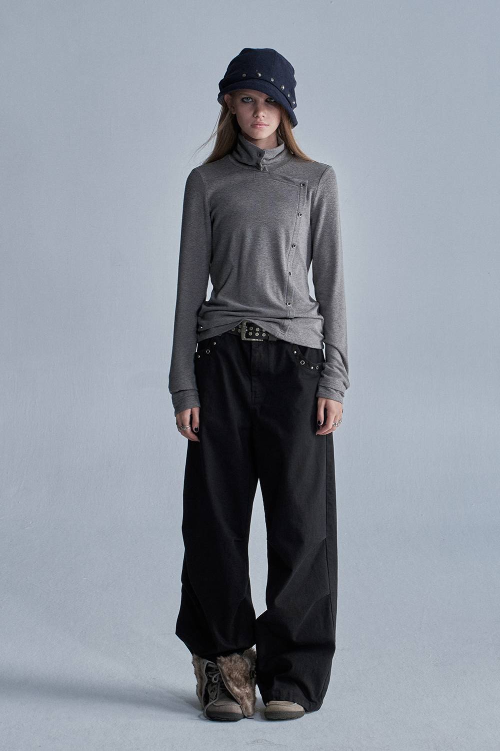 Asymmetric High Neck Top
