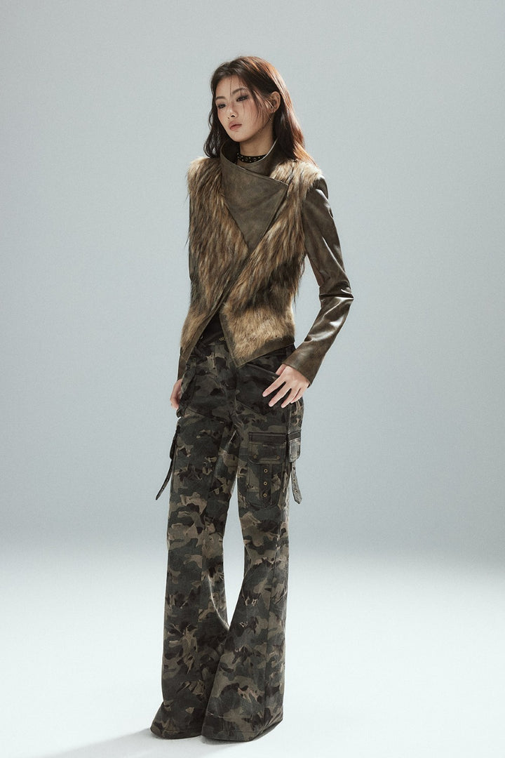 Faux Fur Leather Jacket