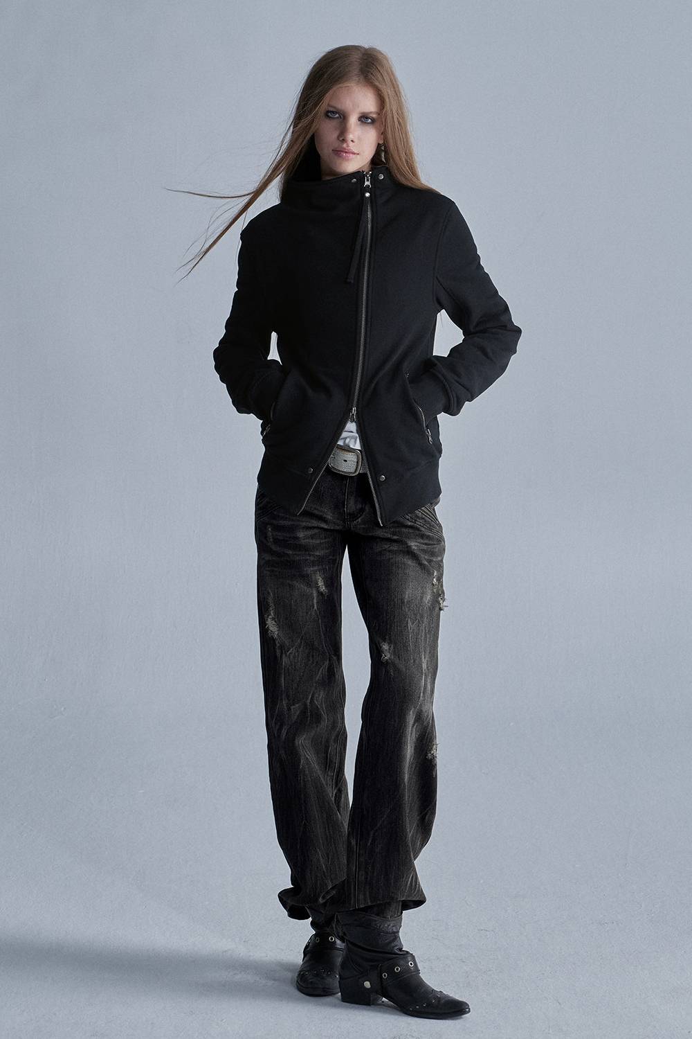 High Collar Zip Jacket