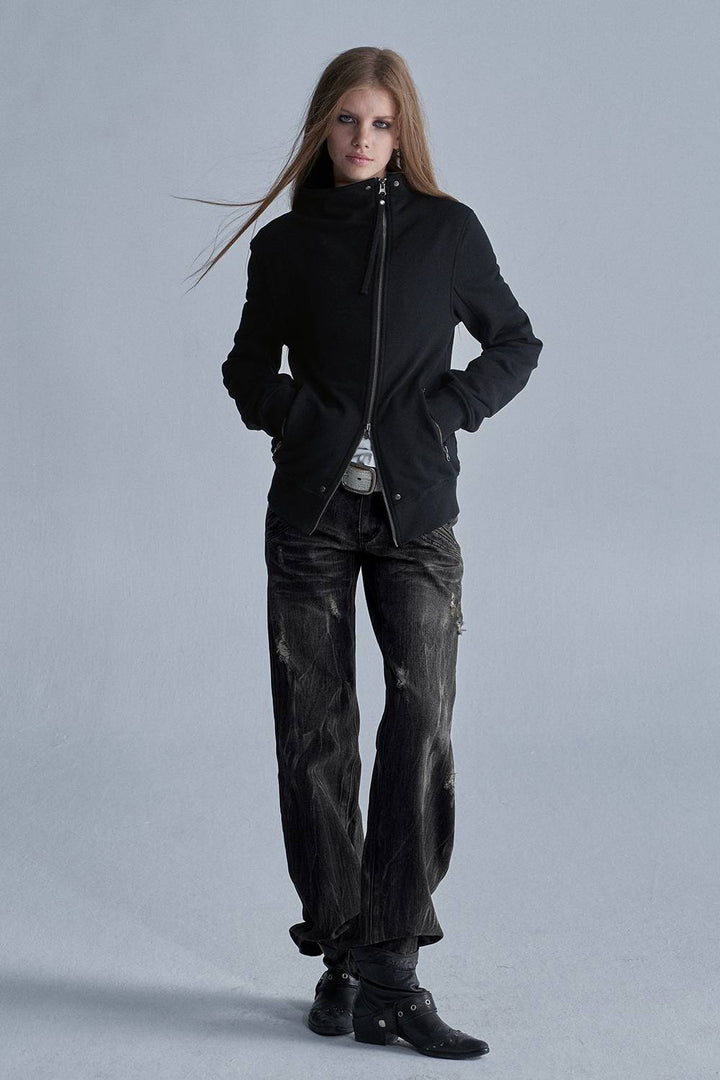 High Collar Zip Jacket