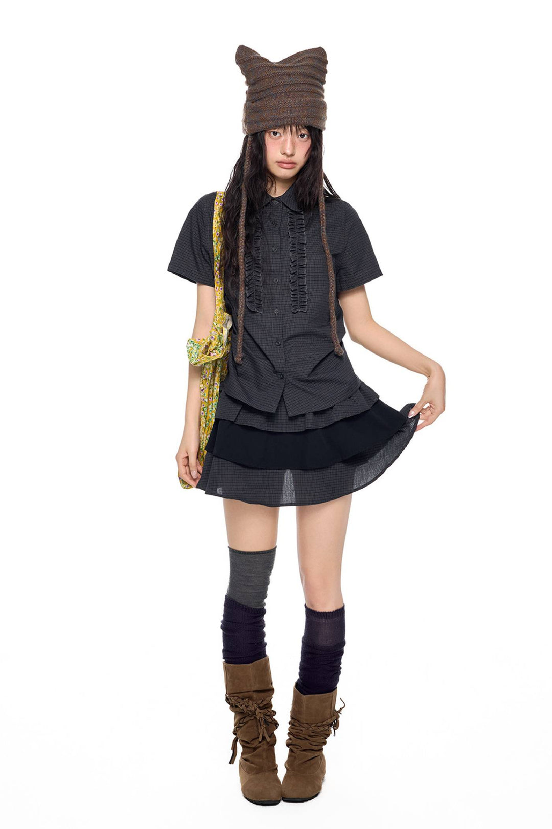 Layered Ruffle Mini Skirt