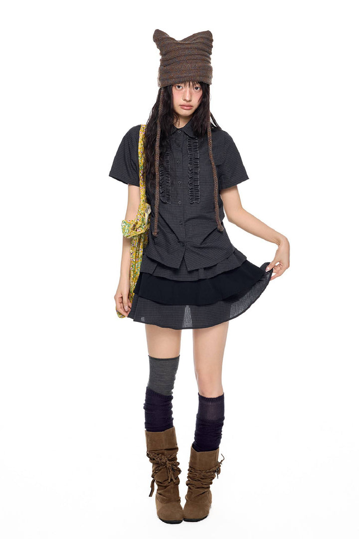 Layered Ruffle Mini Skirt