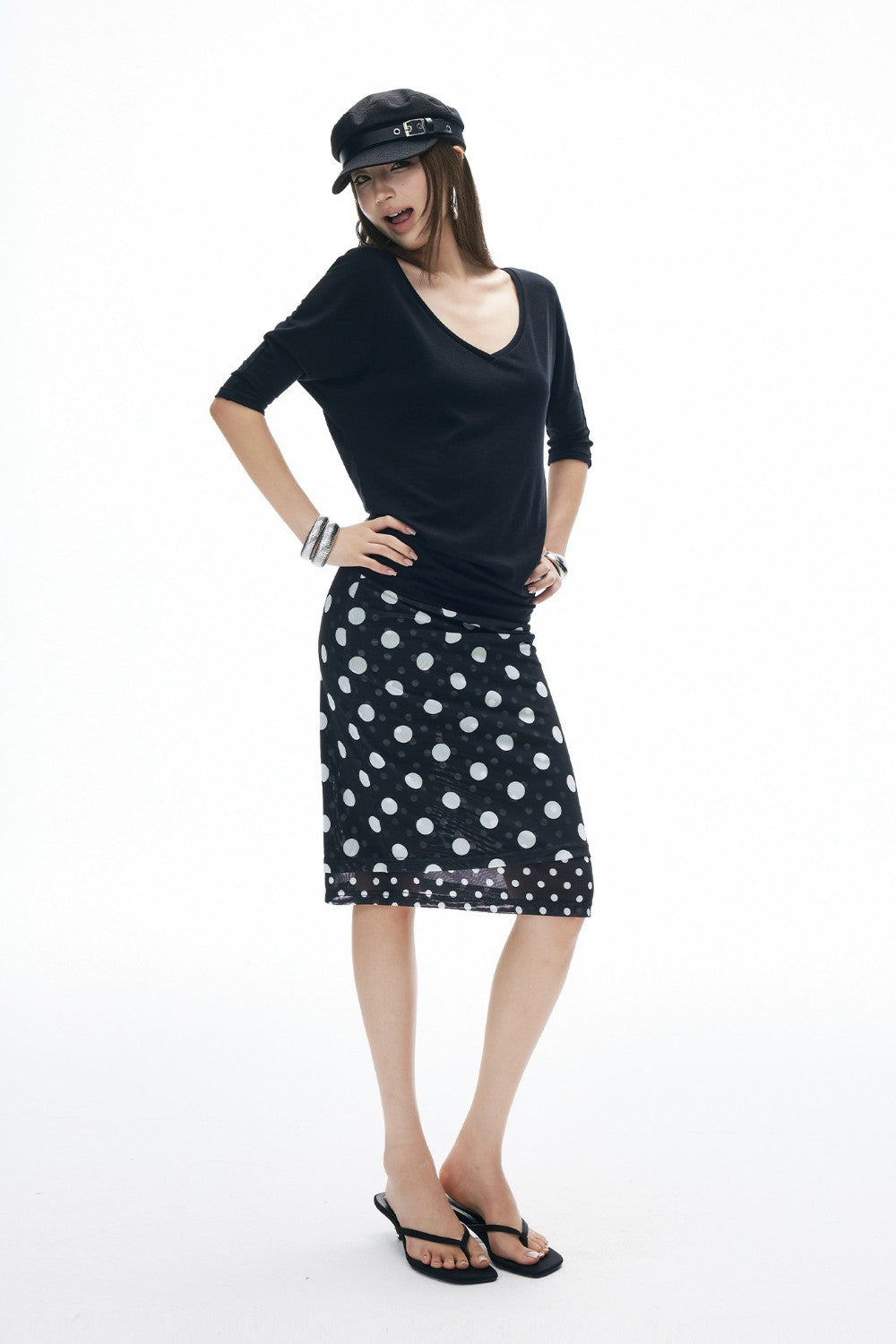 Gianna Polka Mesh Skirt