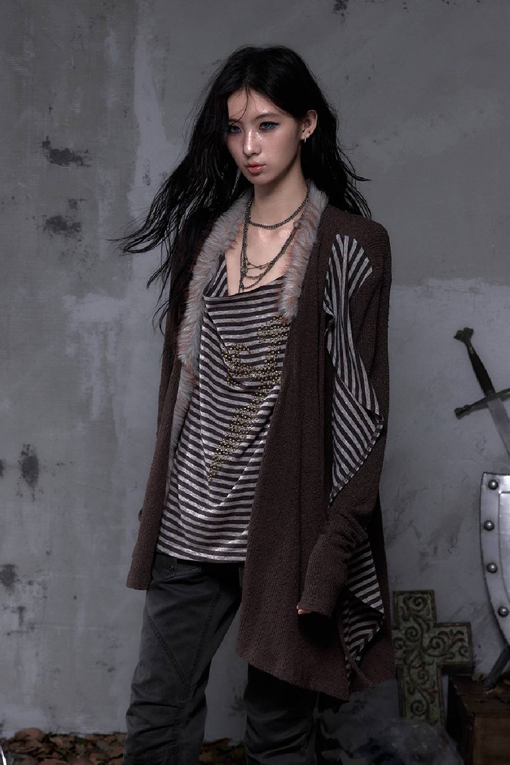 Striped Relic Knit Cardigan