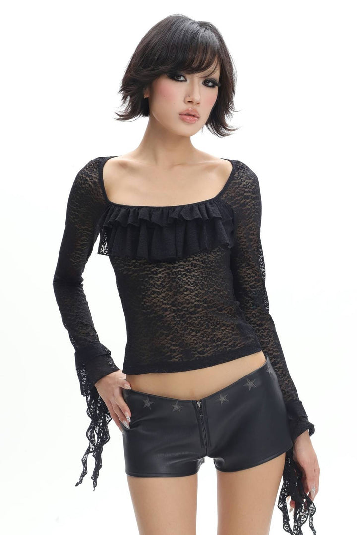 Sheer Leopard Lace Top