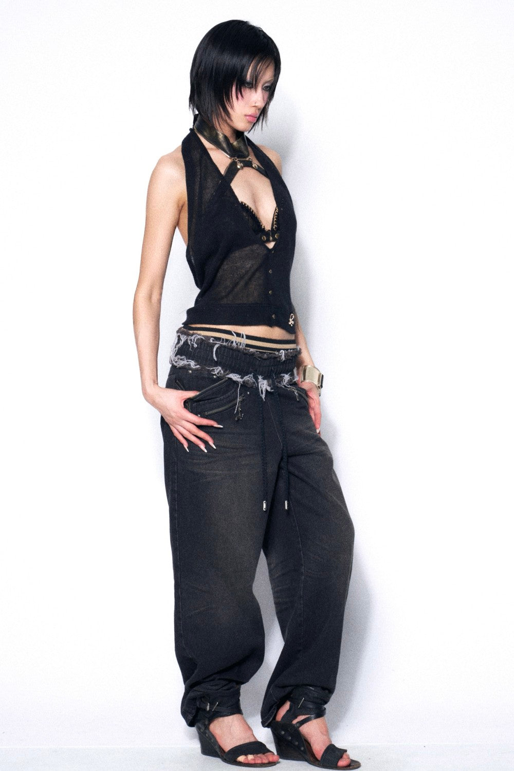 Nika Washed Denim Sweatpants