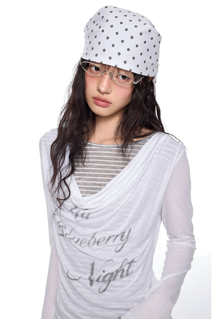 Draped Print Long Sleeve Top