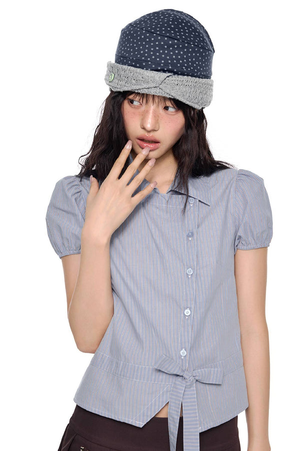 Striped Puff Sleeve Blouse