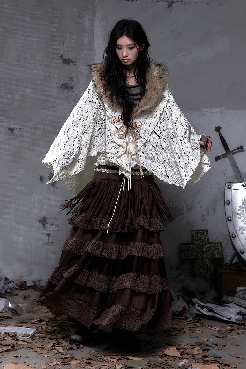 Regal Fringe Maxi Skirt