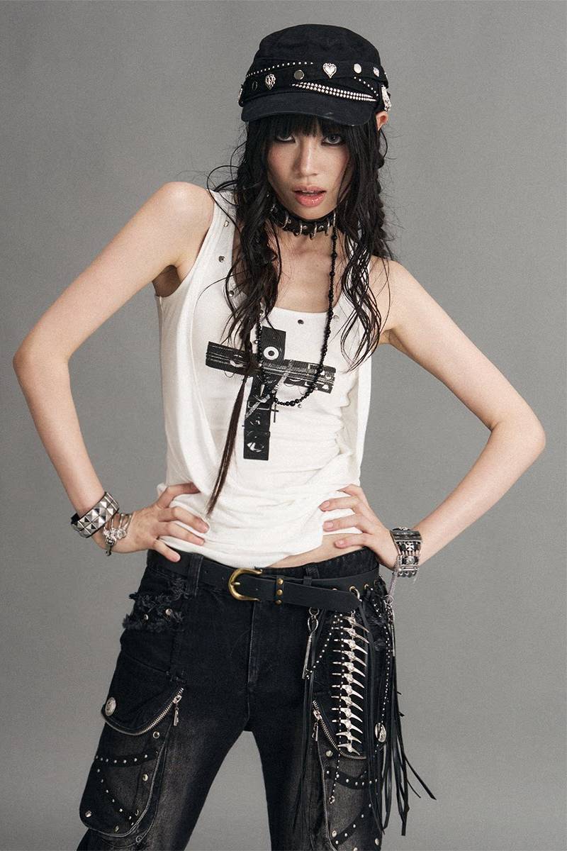 Bone Charm Fringe Belt