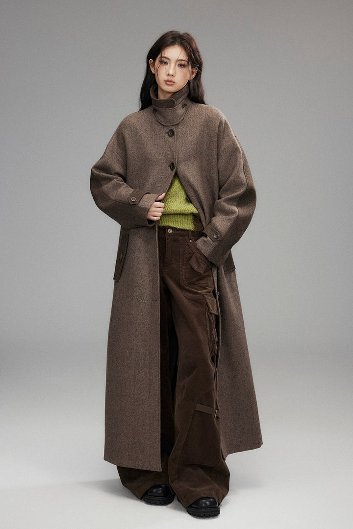 Autumn Belted Wool Overcoat