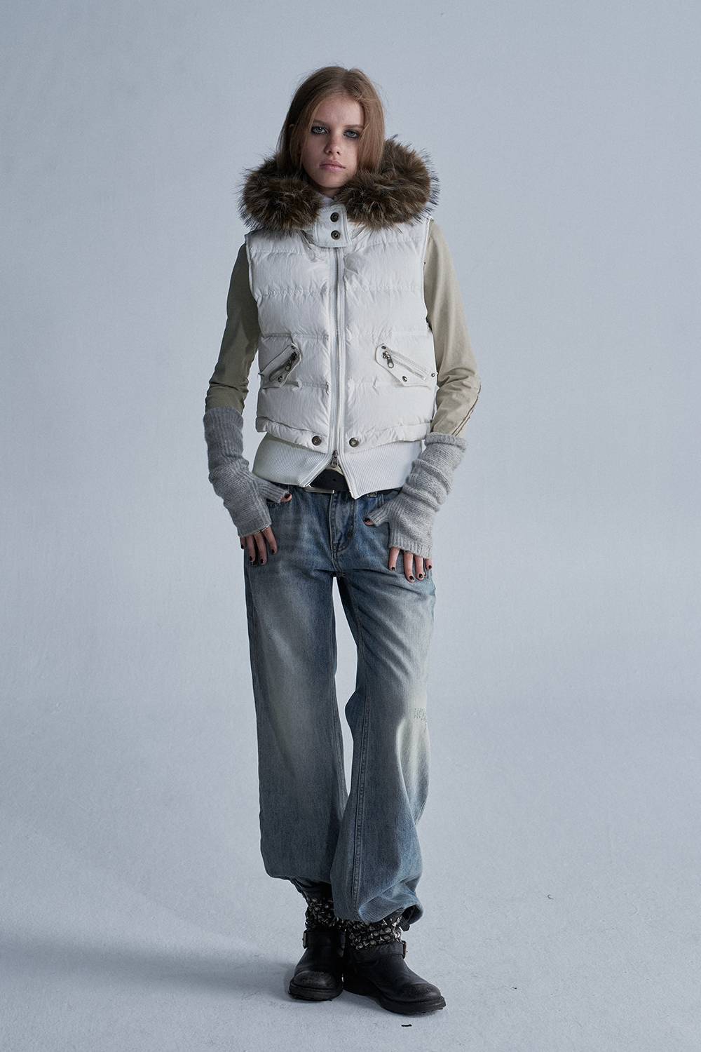 Fur Trim Down Bodywarmer