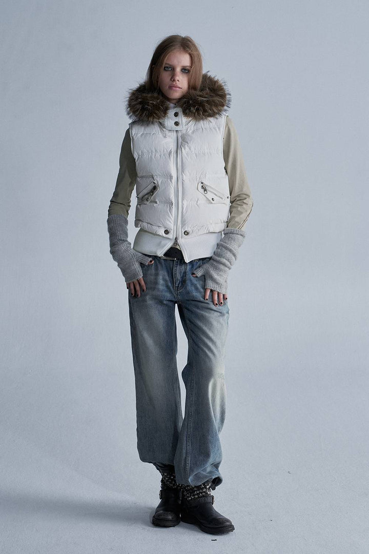 Fur Trim Down Bodywarmer