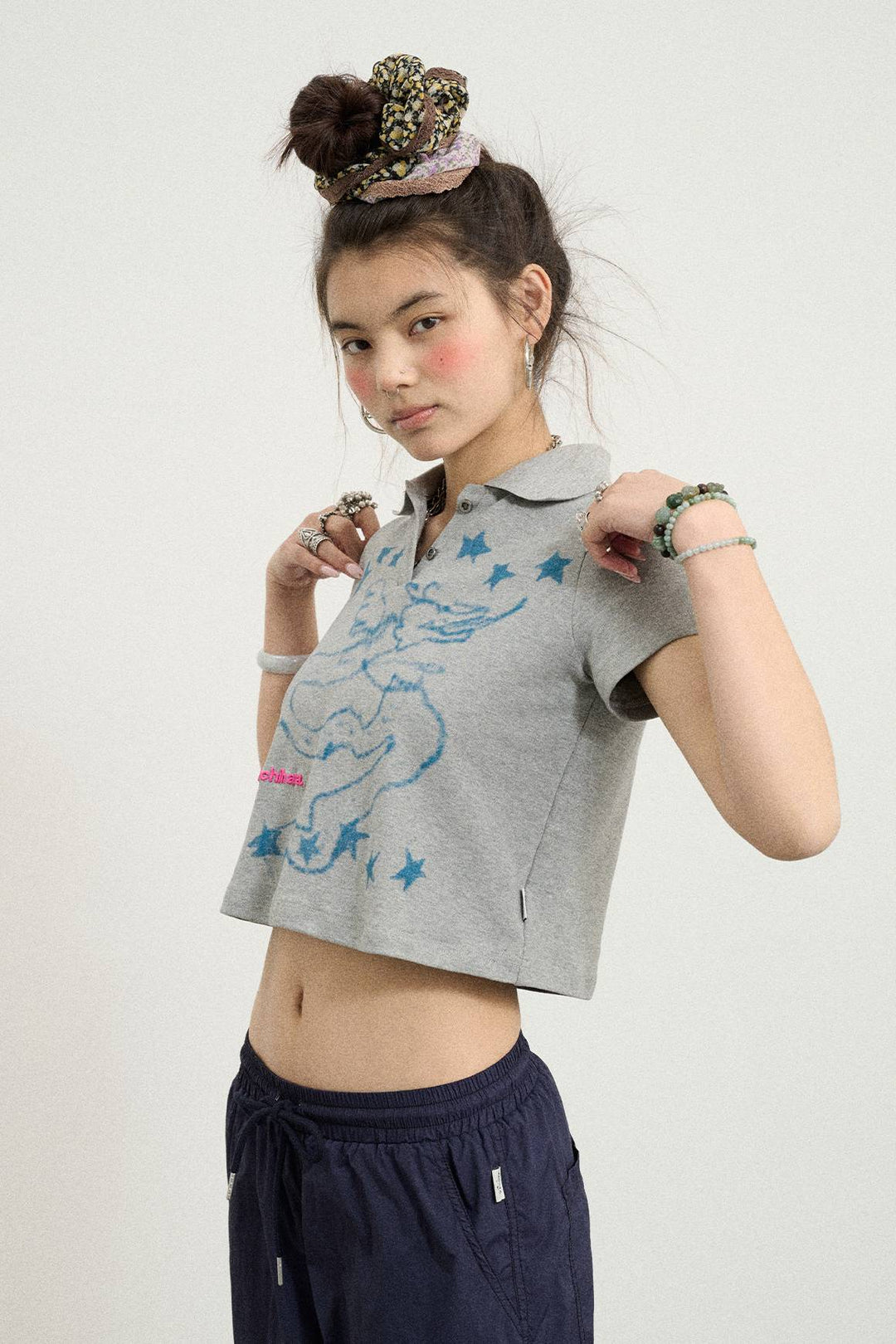 Cropped Angel Polo Shirt