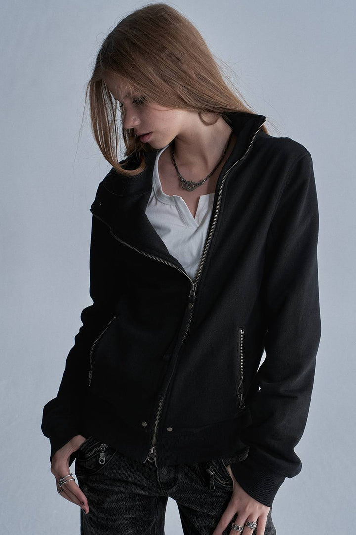 High Collar Zip Jacket