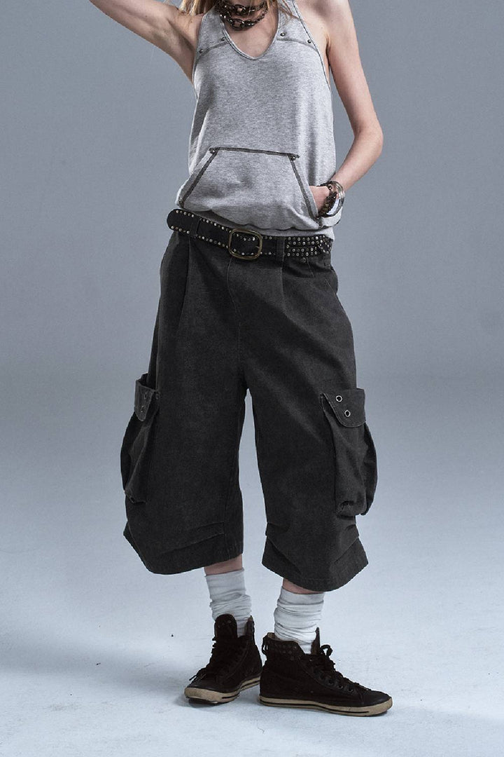 Washed Utility Cargo Jorts