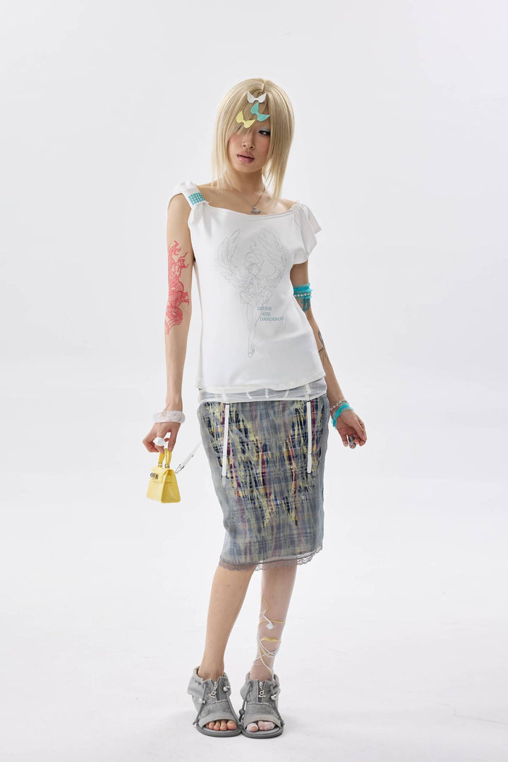 Cutout Pixie Graphic Top