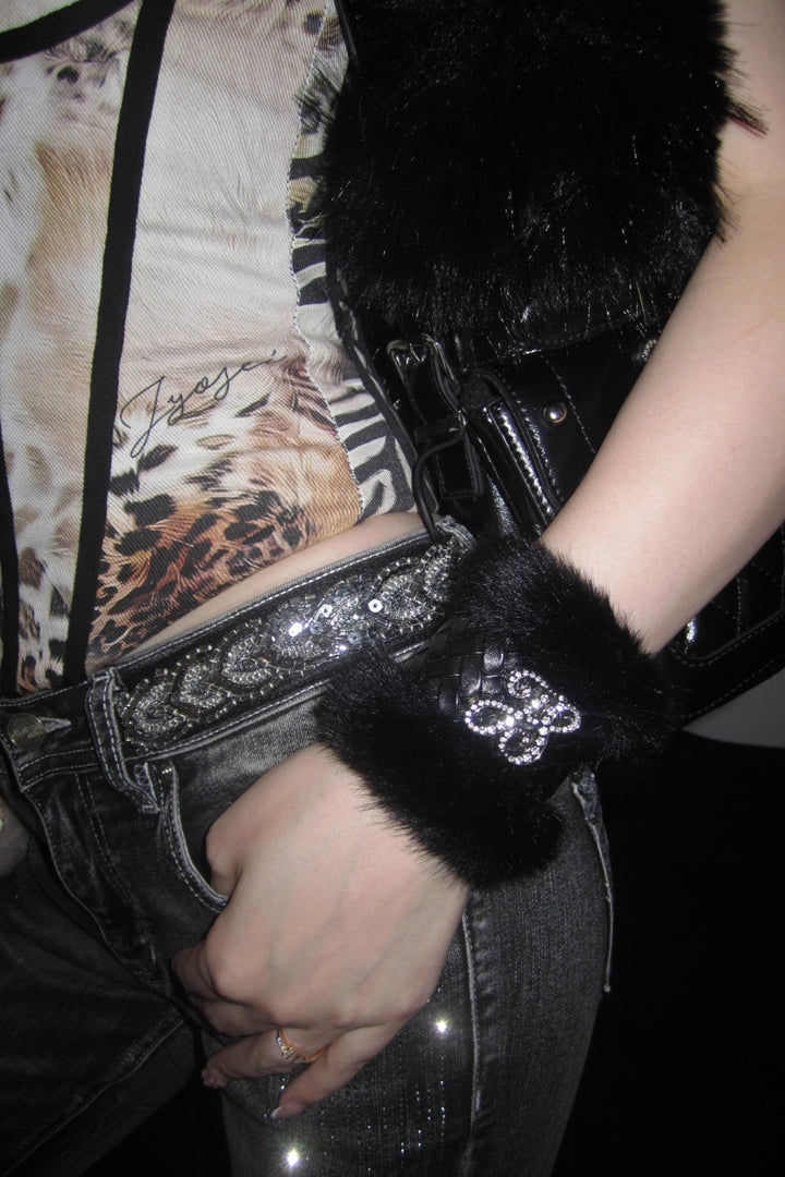 Vivienne Croc-Embossed Fur Cuff