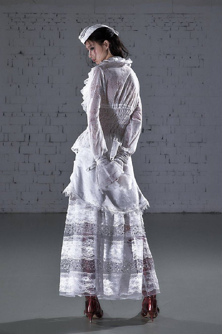 Sheer Ruffle Waist Top