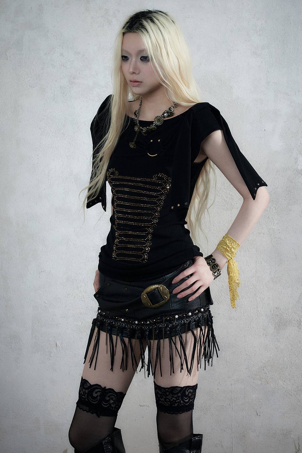 Embellished Shoulder Mini Dress
