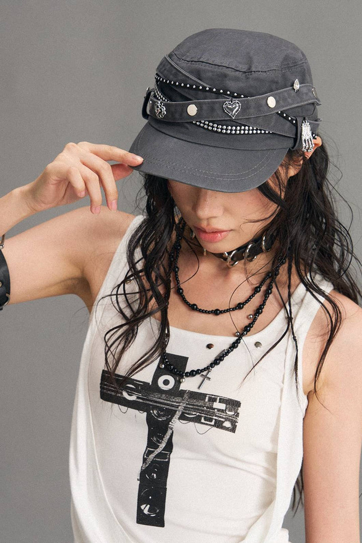 Rivet Detail Cadet Cap