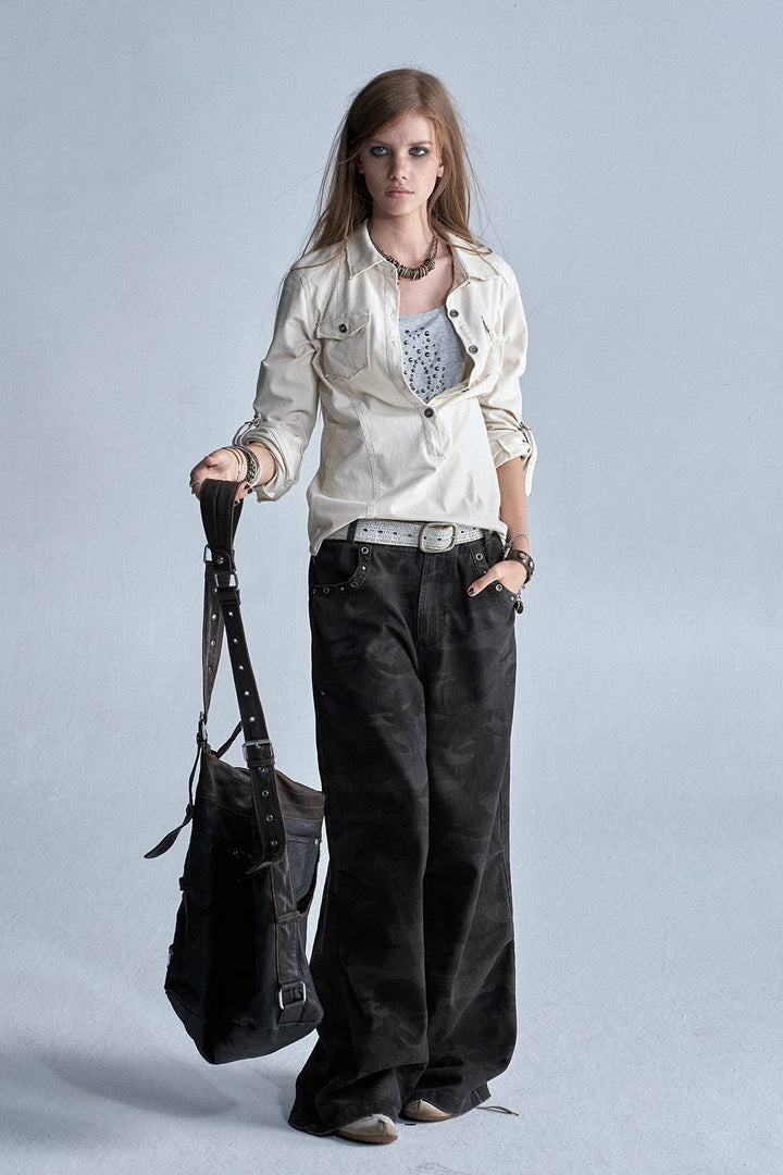Studded Wide Leg Pants