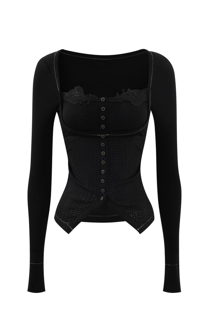 Leah Button Corset Top