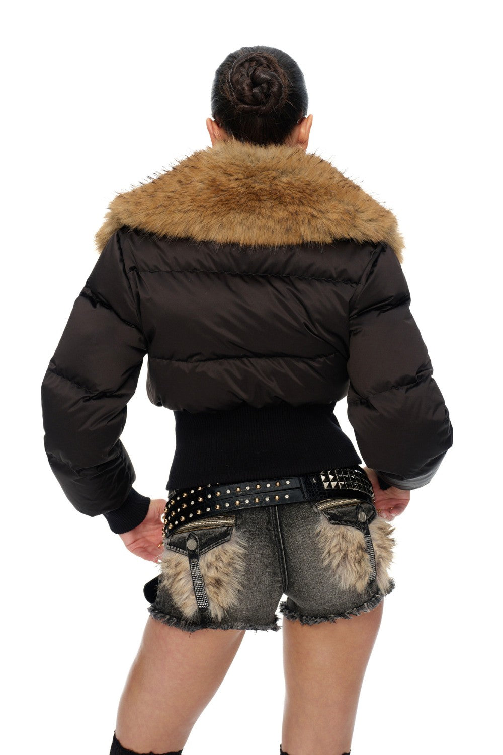Leopard Fur Puffer Jacket