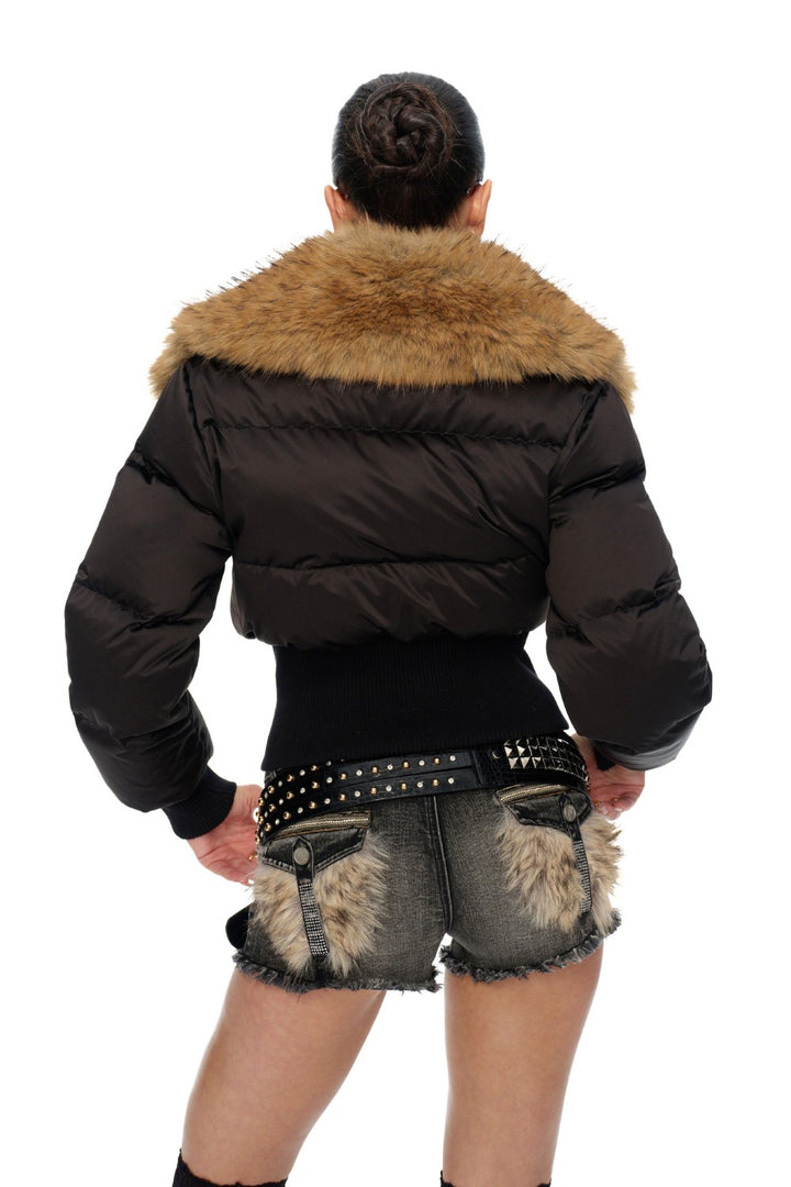 Leopard Fur Puffer Jacket