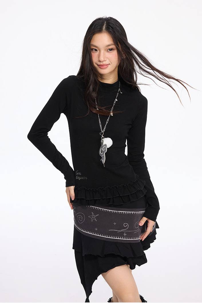 Slim Layered Hem Top