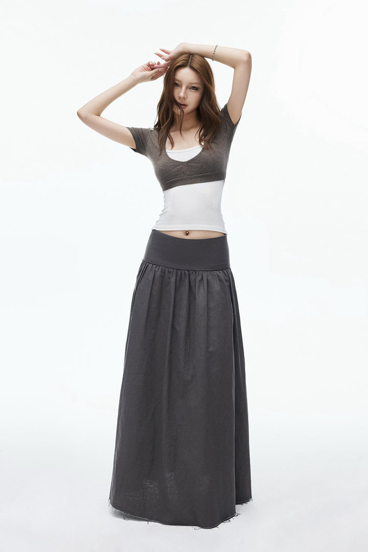 Linen Flow Maxi Skirt