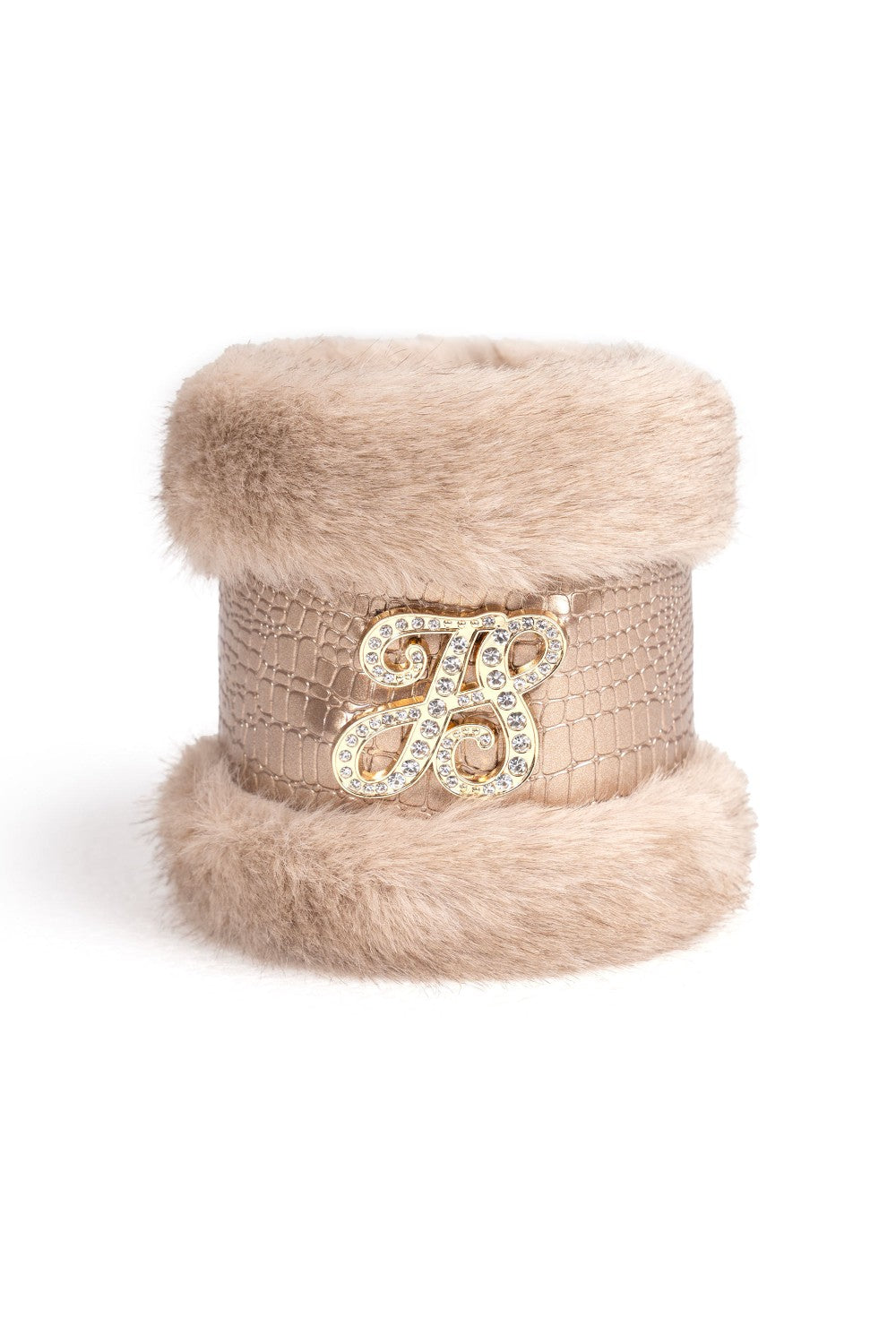 Vivienne Croc-Embossed Fur Cuff