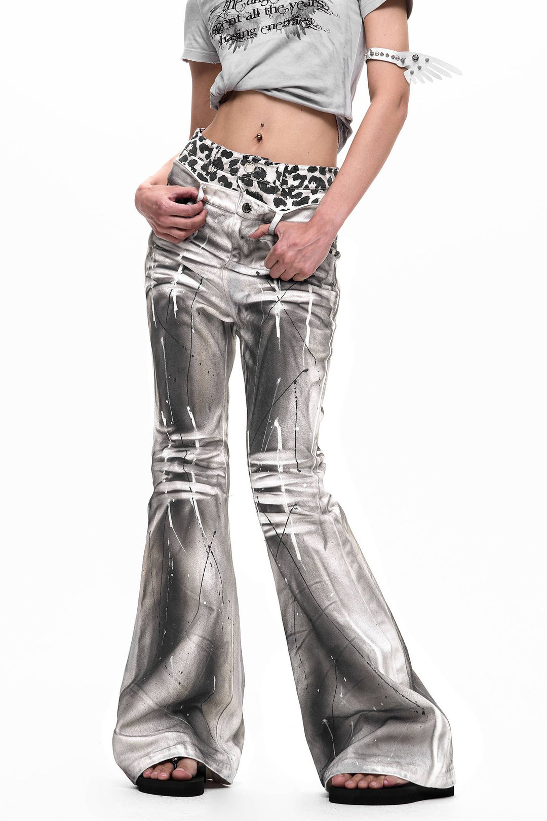Silver Wash Flare Jeans