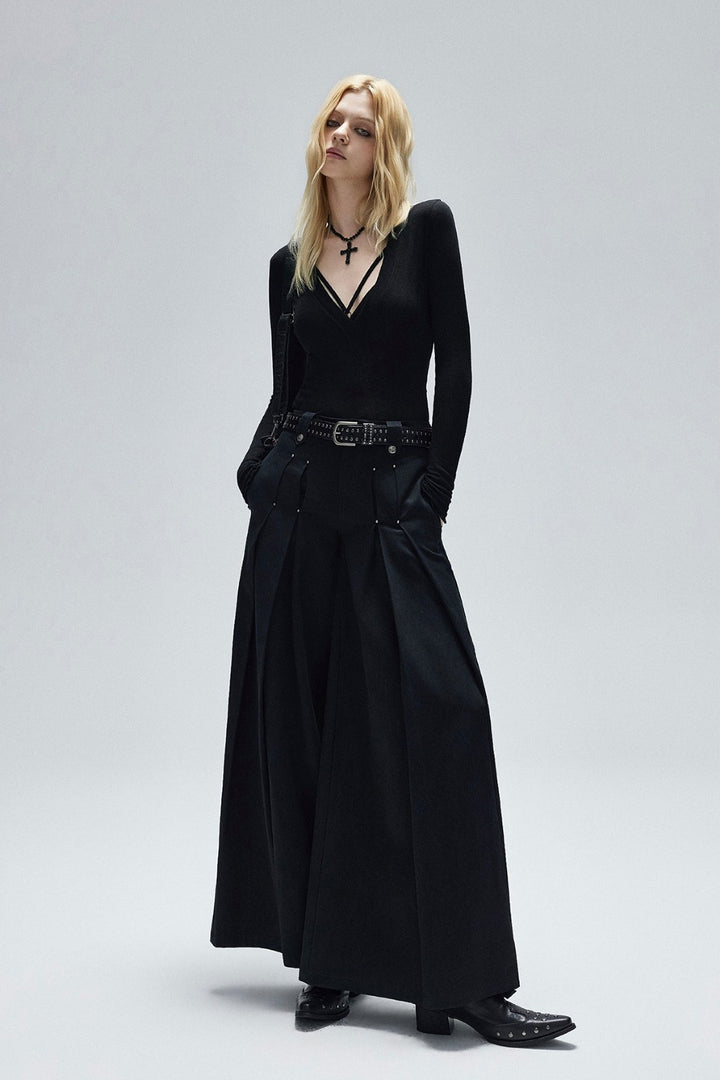 Ruffle Edge V-Neck Shirt