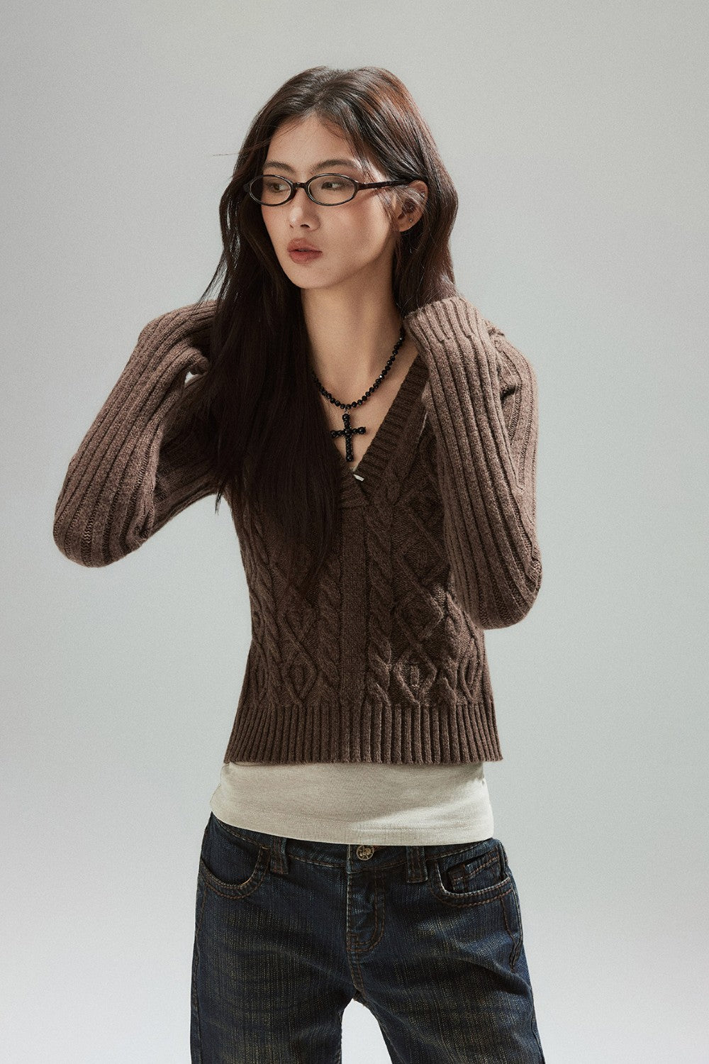 Mocha Knit Hooded Sweater