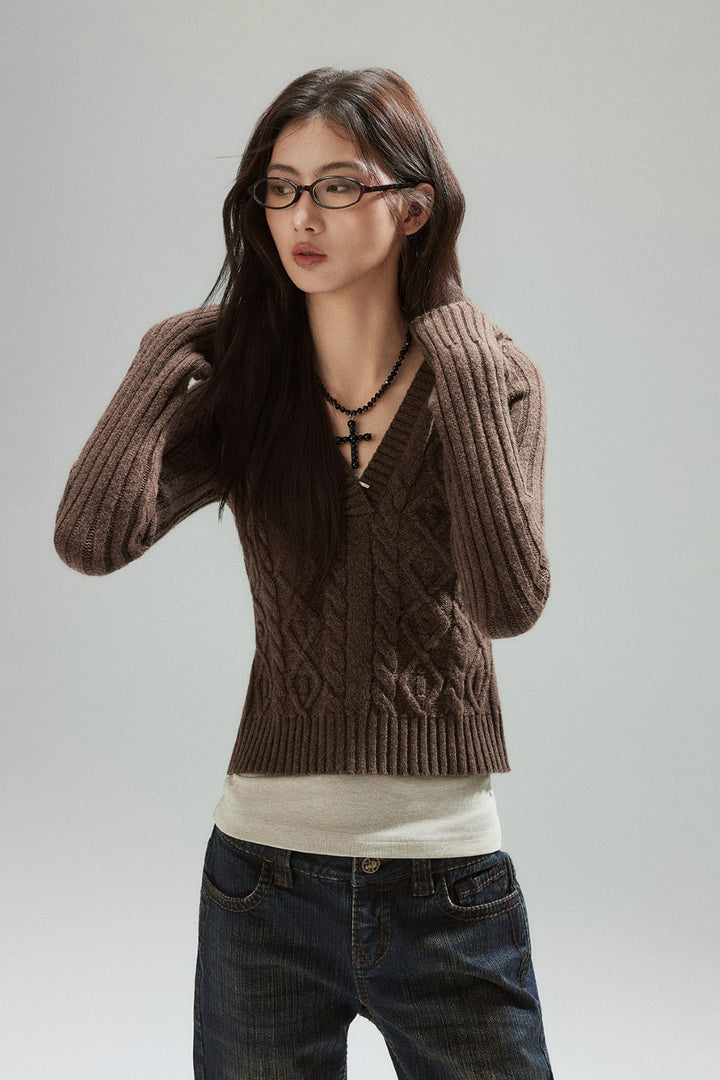 Mocha Knit Hooded Sweater