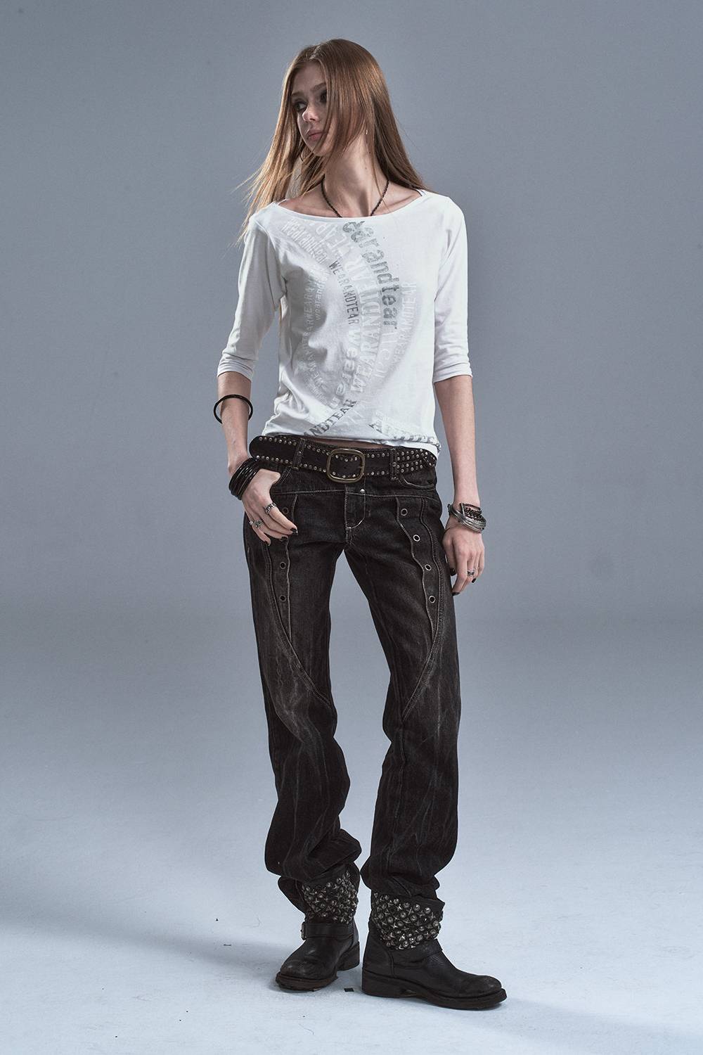 Washed Letter Print Top
