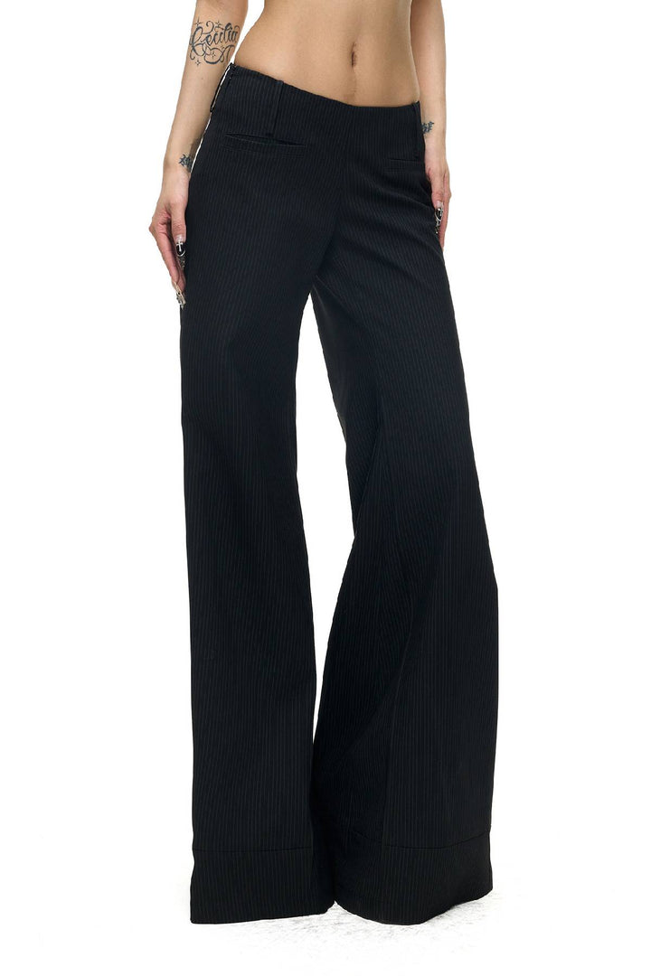 Low Rise Pinstripe Trousers