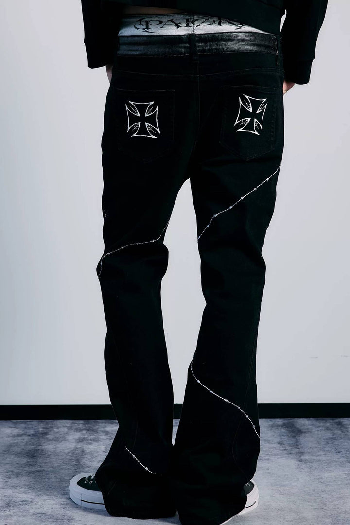 Barbed Double Waist Jeans