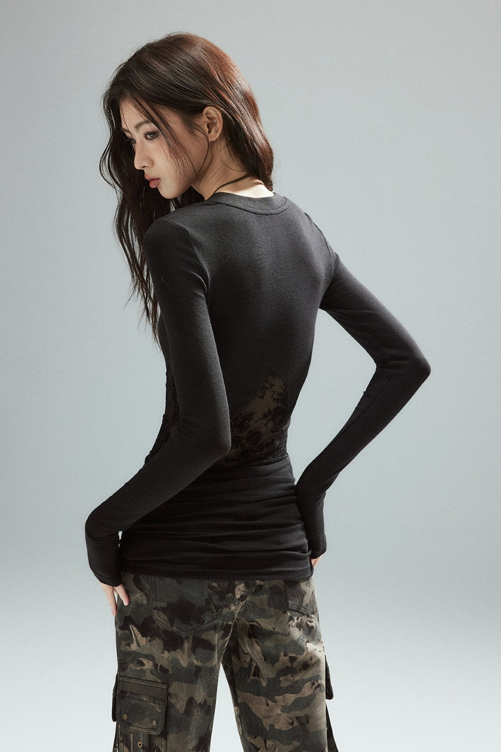 Gia Lace Panel Longsleeve