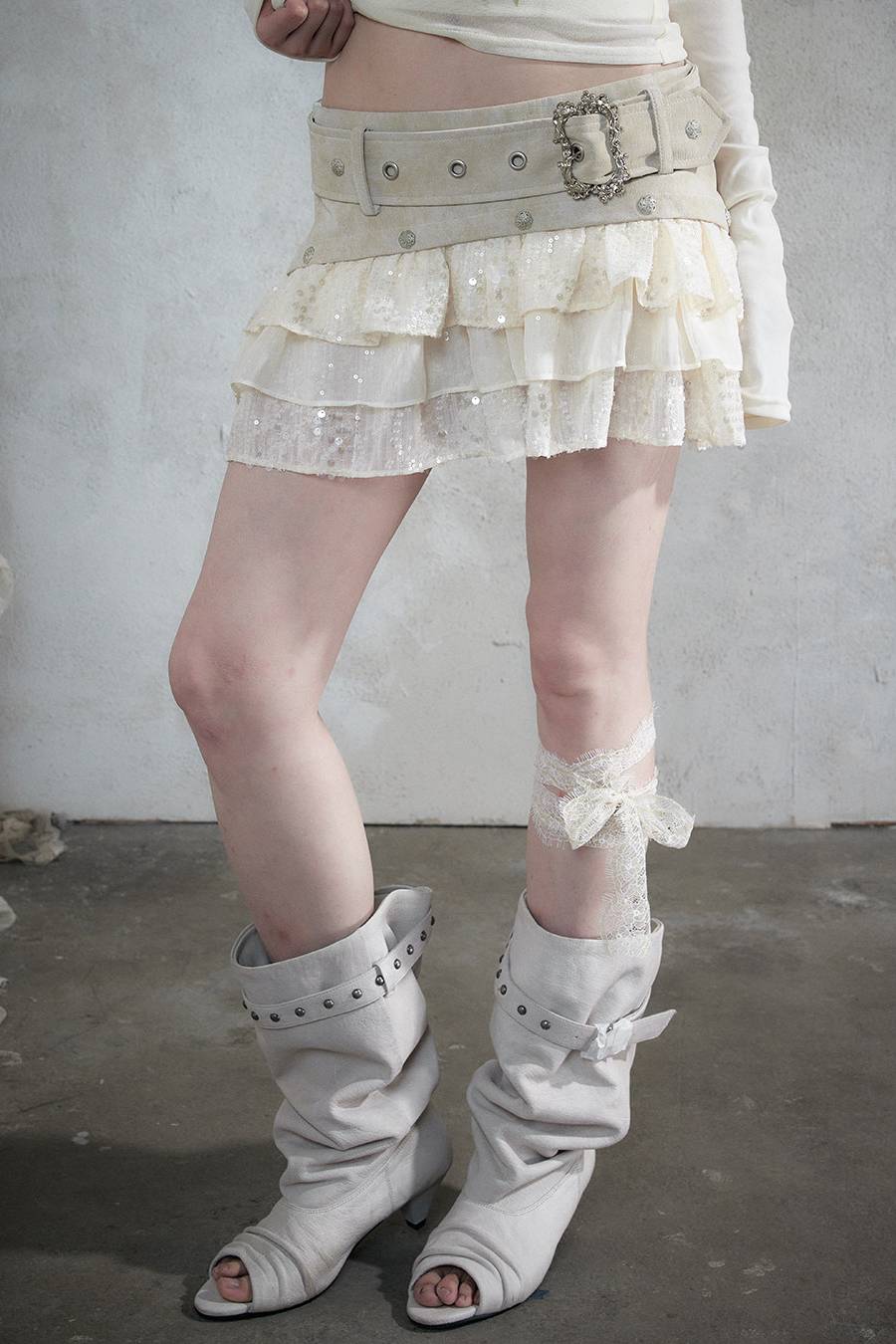 Layered Sequin Mini Skirt